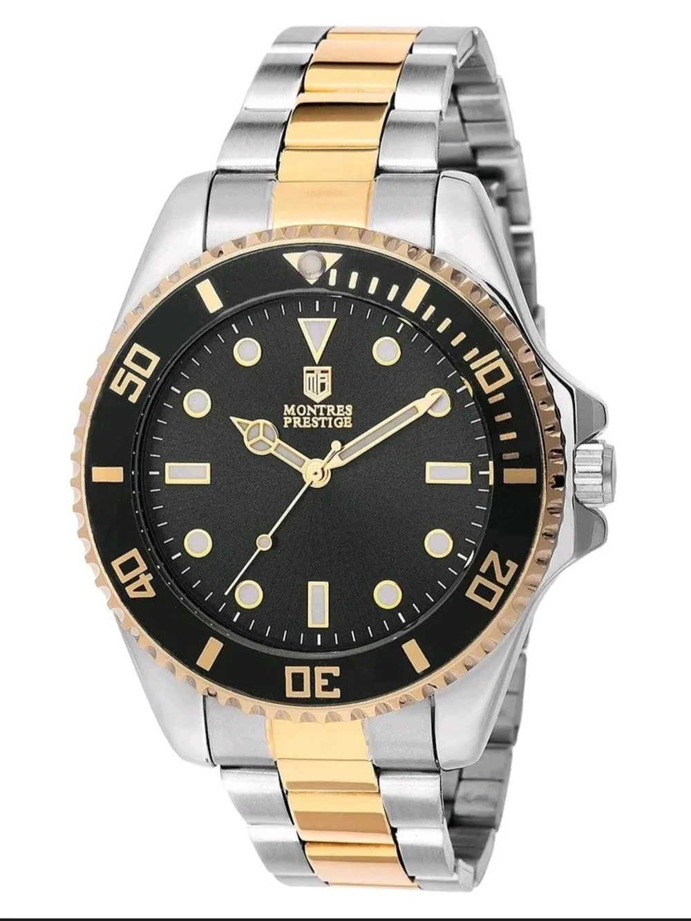Invicta Two-Tone Gold and Silver Men's Dive Watch with Black Dial